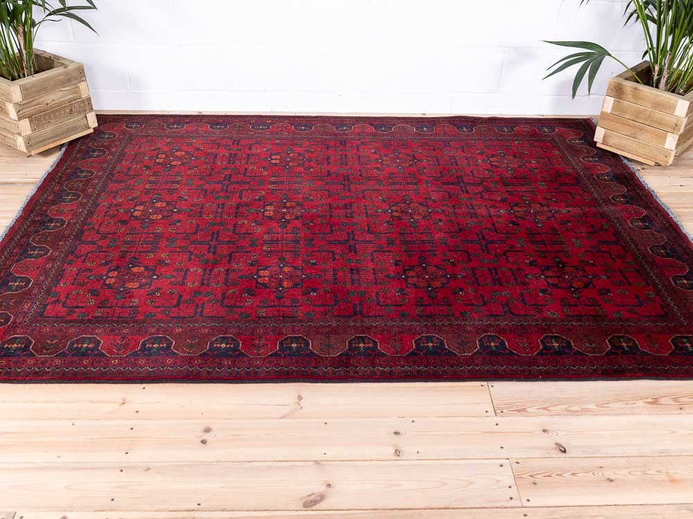 12903 Fine Afghan Khal Mohammedi Rug 177x242cm (5.9 x 7.11ft)