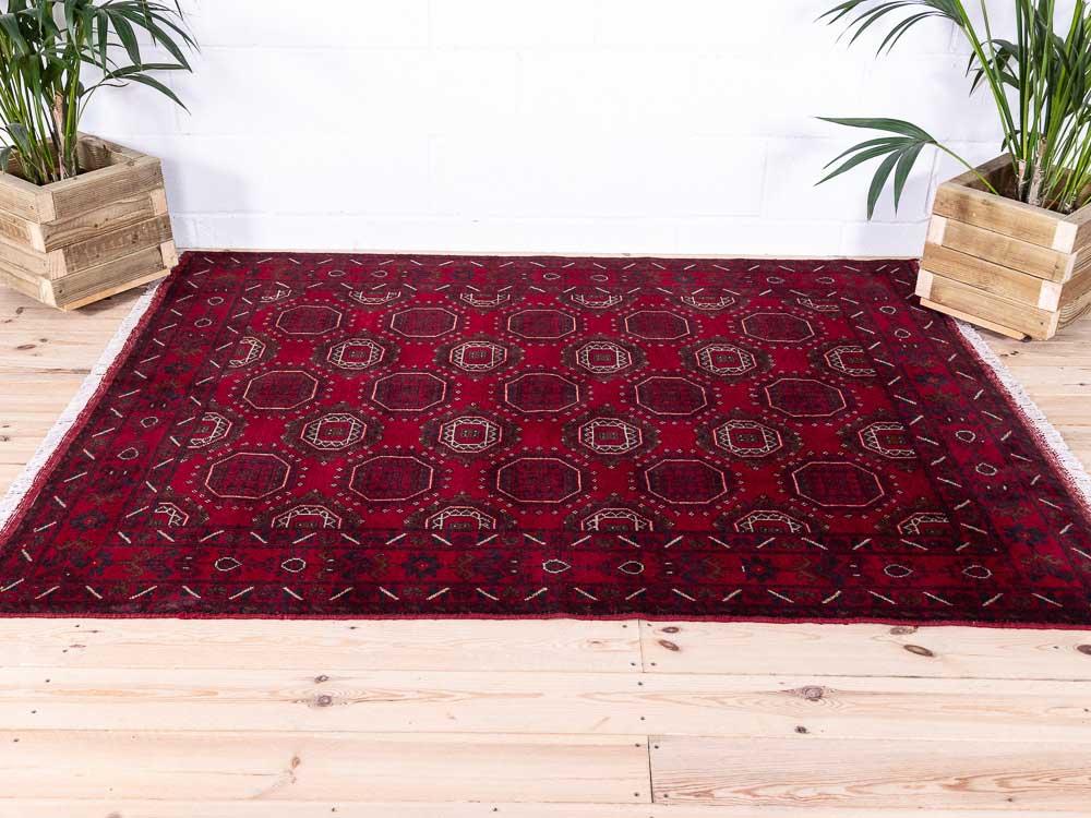 12904 Fine Afghan Khal Mohammedi Rug 154x200cm (5.0 x 6.6ft)