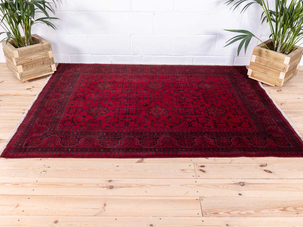 12905 Fine Afghan Khal Mohammedi Rug 151x201cm (4.11 x 6.7ft)