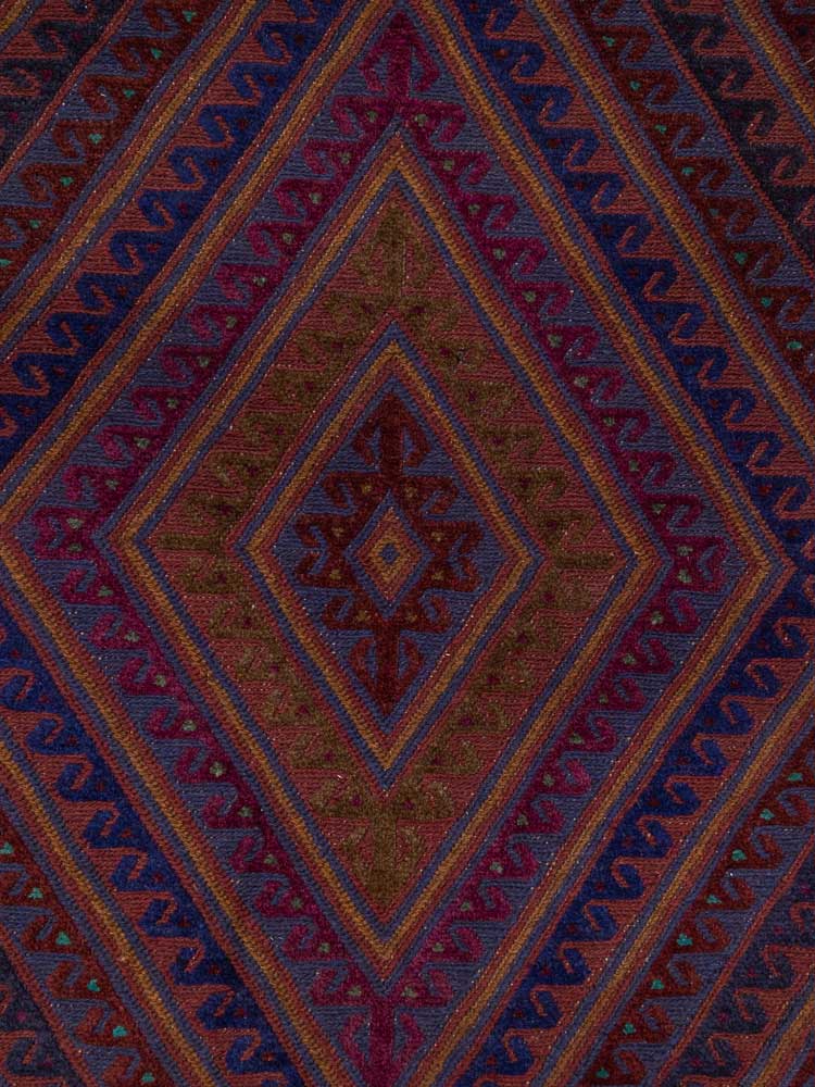 12906 Afghan Moshwani Mixed Weave Rug 146x199cm (4.9 x 6.6ft)