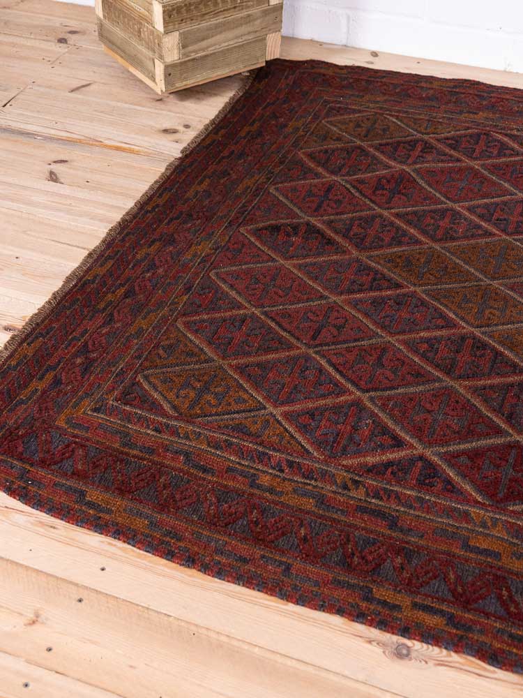 12909 Afghan Moshwani Mixed Weave Rug 164x200cm (5.4 x 6.6ft)