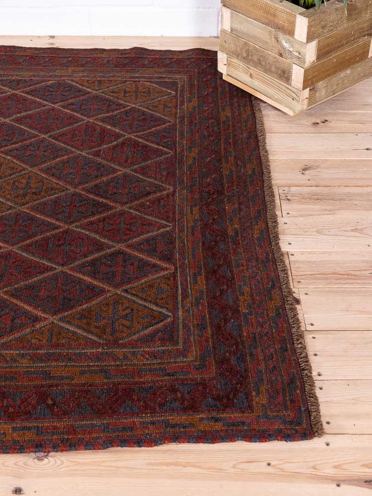 12909 Afghan Moshwani Mixed Weave Rug 164x200cm (5.4 x 6.6ft)