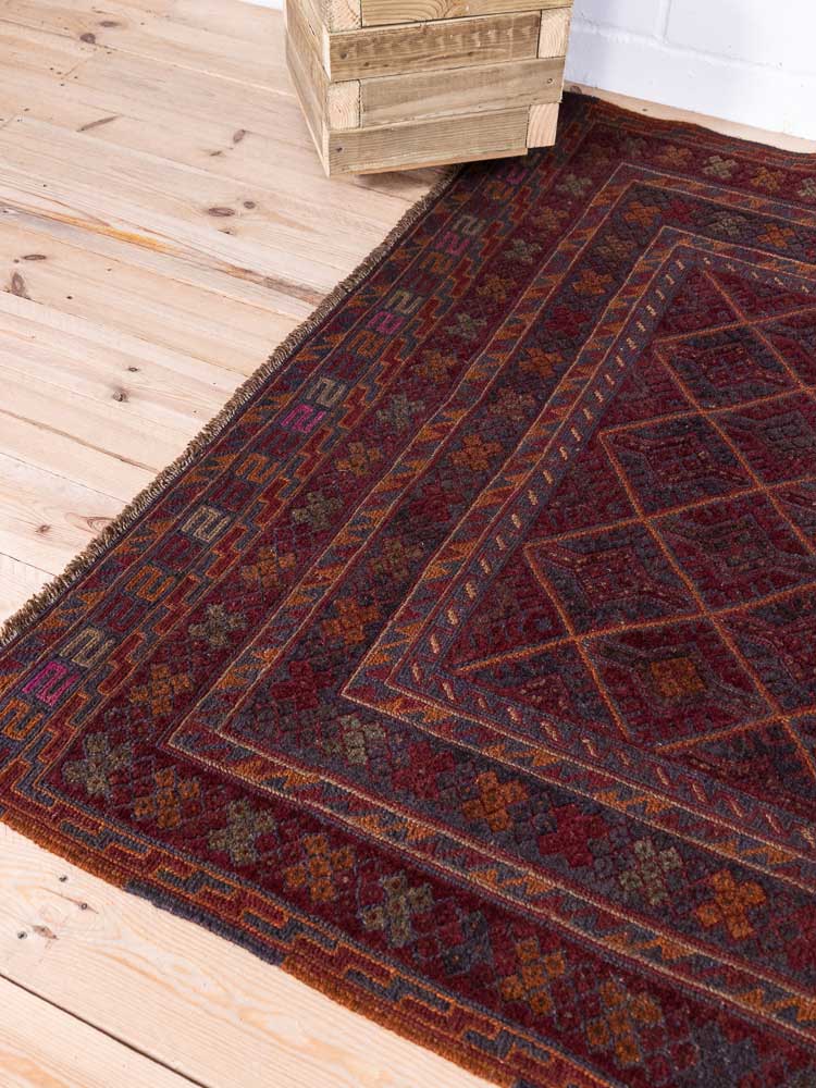 12910 Afghan Moshwani Mixed Weave Rug 153x188cm (5 x 6.2ft)