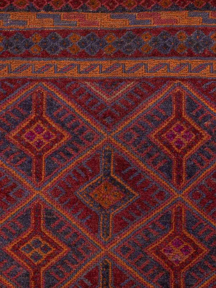 12911 Afghan Moshwani Mixed Weave Rug 159x192cm (5.2 x 6.3ft)