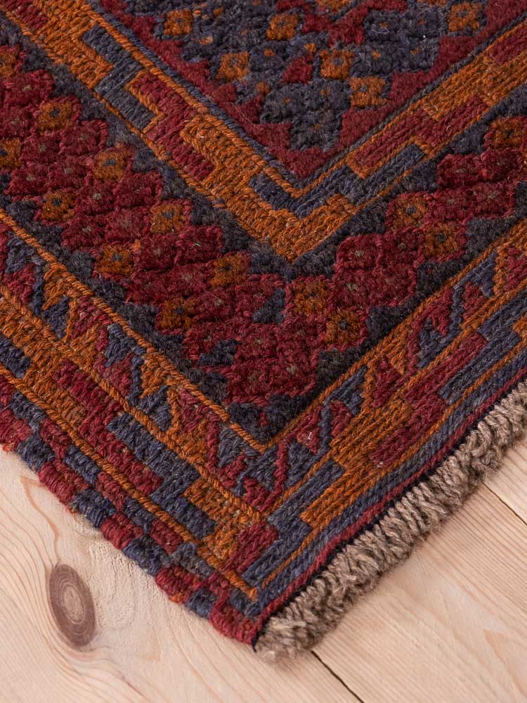 12911 Afghan Moshwani Mixed Weave Rug 159x192cm (5.2 x 6.3ft)