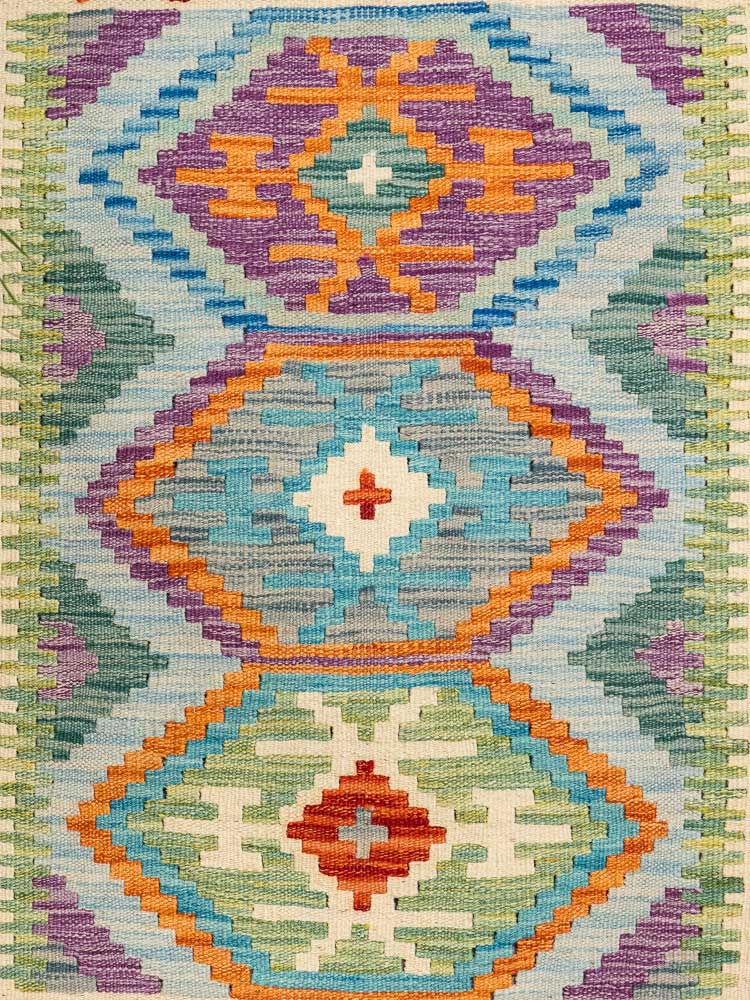 12912 Afghan Vegetable Dyed Kilim Rug 61x88cm (2 x 2.10ft)