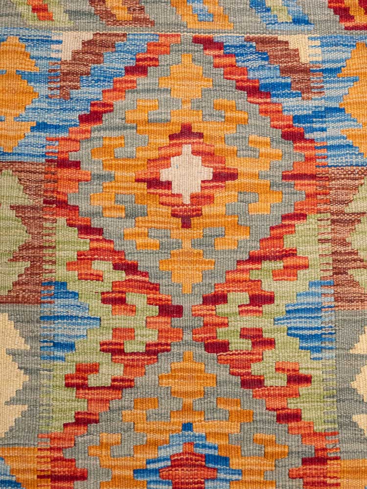 12917 Small Afghan Vegetable Dyed Kilim Rug 66x94cm (2.2 x 3.1ft)