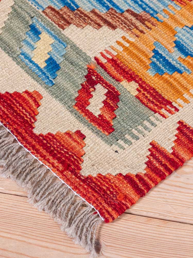 12917 Small Afghan Vegetable Dyed Kilim Rug 66x94cm (2.2 x 3.1ft)