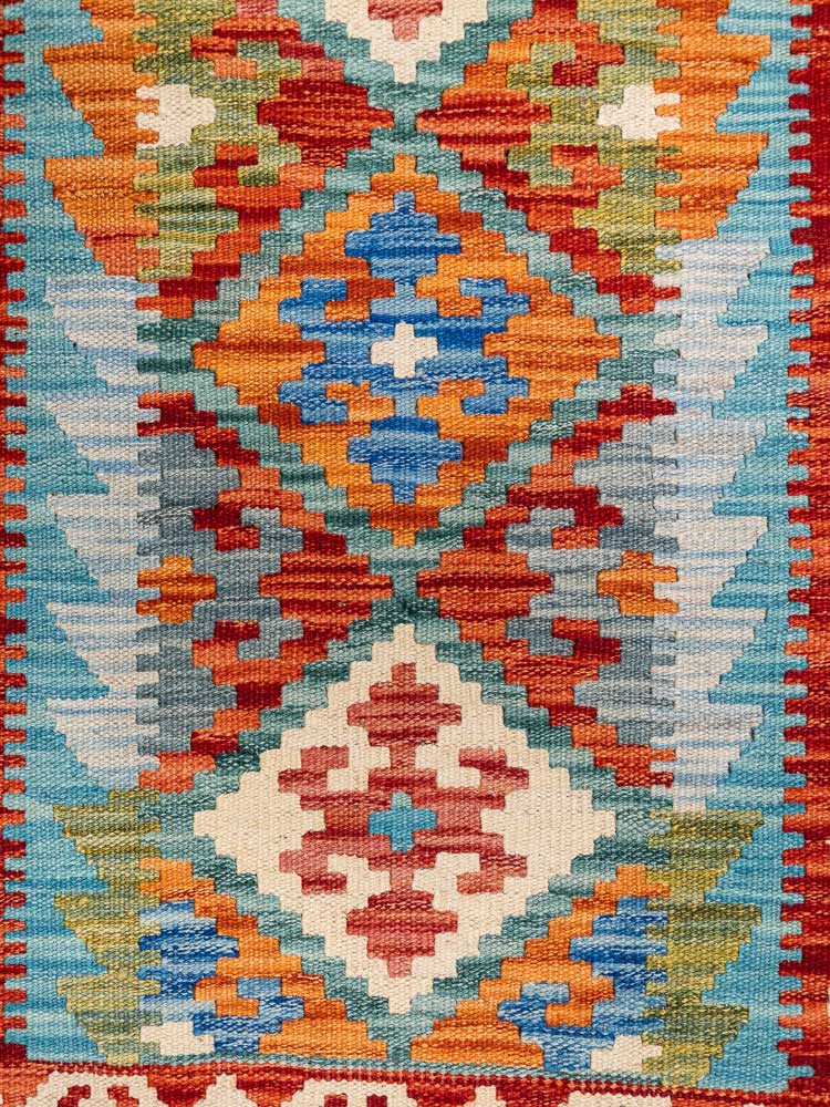 12918 Small Afghan Vegetable Dyed Kilim Rug 60x88cm (1.11 x 2.10ft)