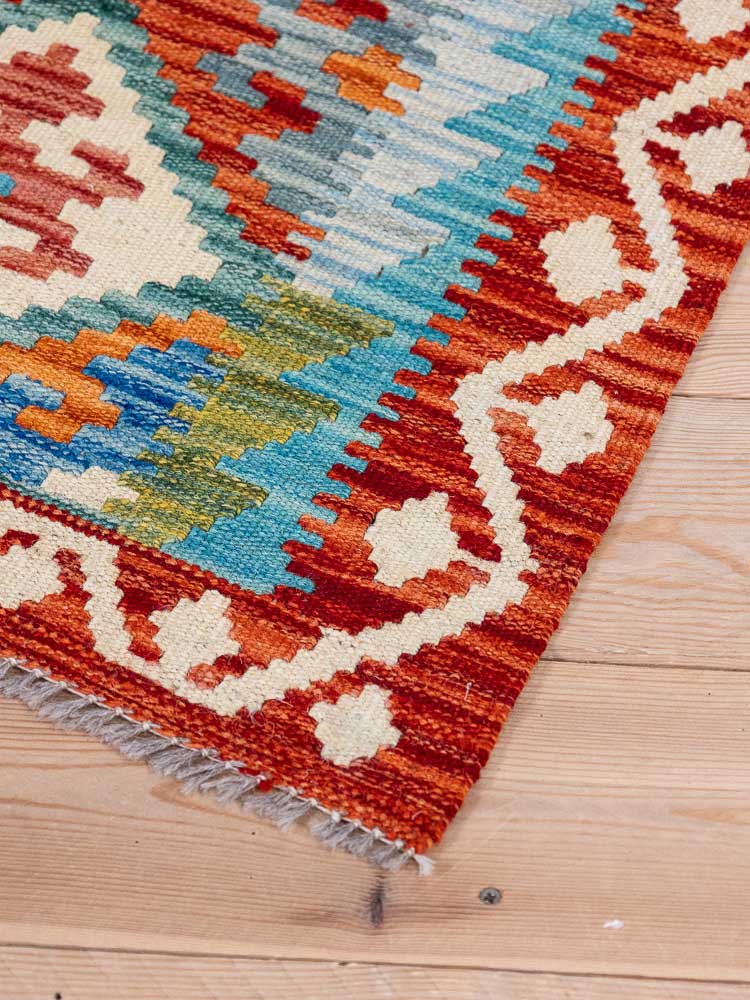 12918 Small Afghan Vegetable Dyed Kilim Rug 60x88cm (1.11 x 2.10ft)