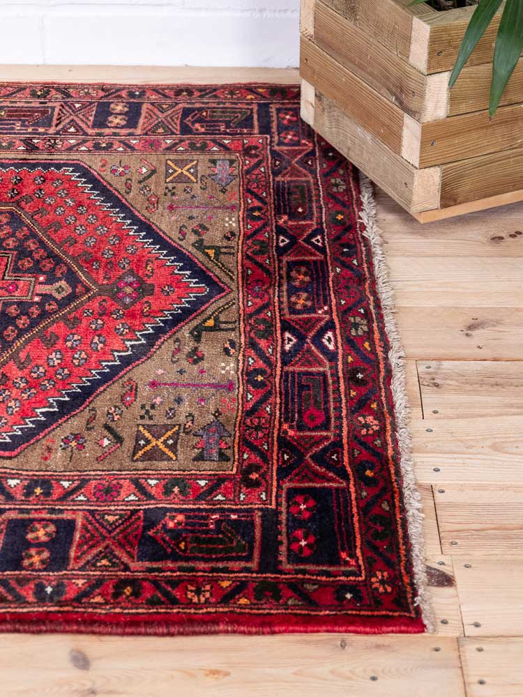 12927 Zanjan Hand-knotted Hamadan Rug 136x217cm (4.5 x 7.1ft)