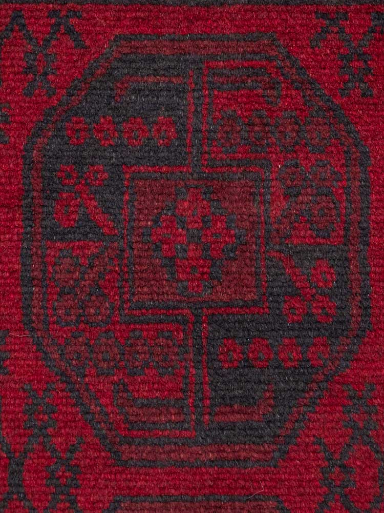 12931 Afghan Red Aq Chah Runner Rug 64x198cm (2.1 x 6.6ft)