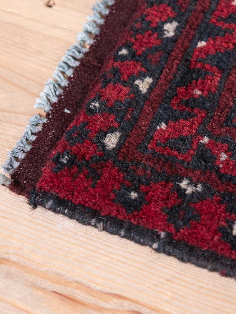 12932 Afghan Red Aq Chah Runner Rug 69x194cm (2.3 x 6.4ft)