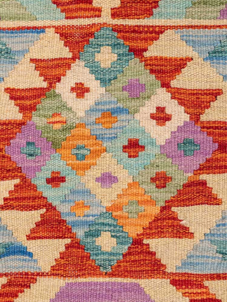 12936 Long Afghan Vegetable Dyed Kilim Runner Rug 83x291cm (2.8 x 9.6ft)