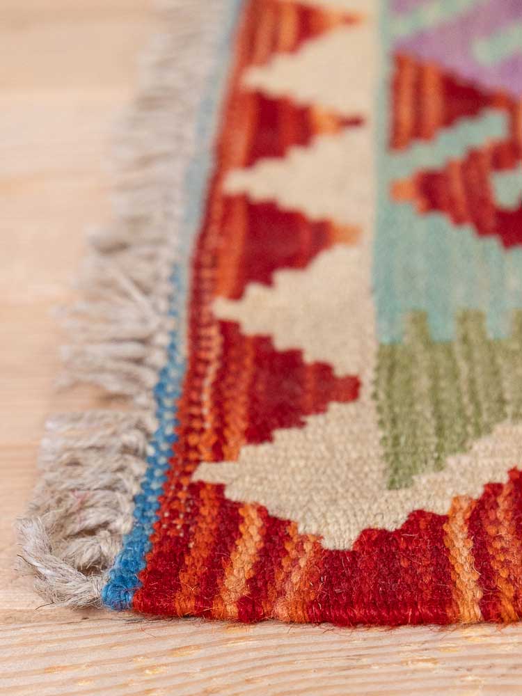 12936 Long Afghan Vegetable Dyed Kilim Runner Rug 83x291cm (2.8 x 9.6ft)