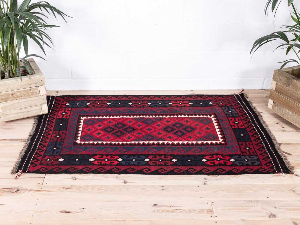 12942 Fine Vintage Afghan Ghalmouri Kilim Rug 101x157cm (3.3 x 5.1ft)