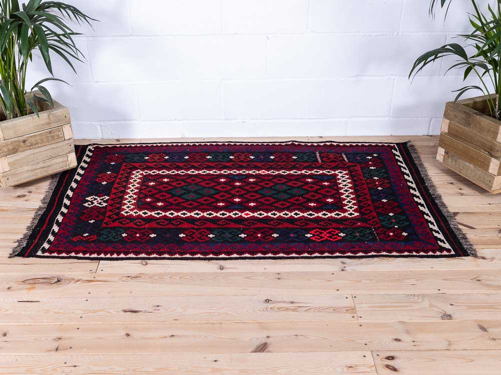 12943 Fine Vintage Afghan Ghalmouri Kilim Rug 104x175cm (3.5 x 5.8ft)