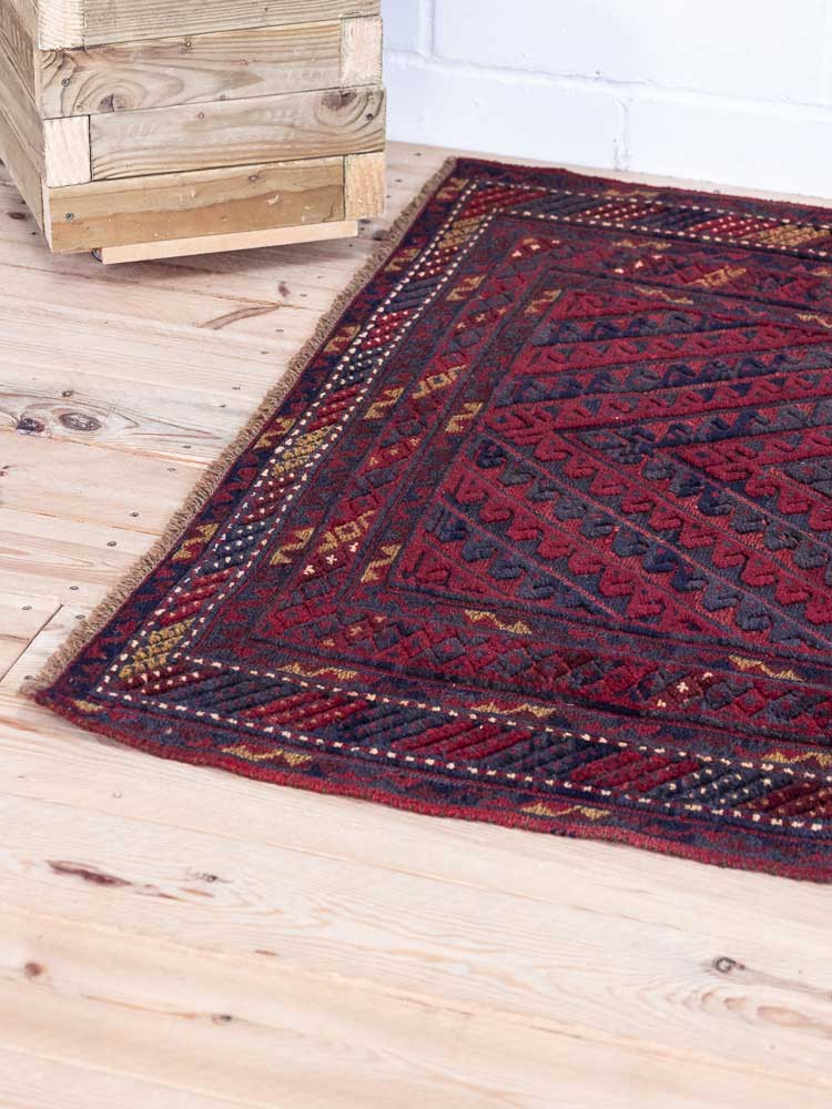 12946 Afghan Moshwani Mixed Weave Rug 119x144cm (3.11 x 4.8ft)