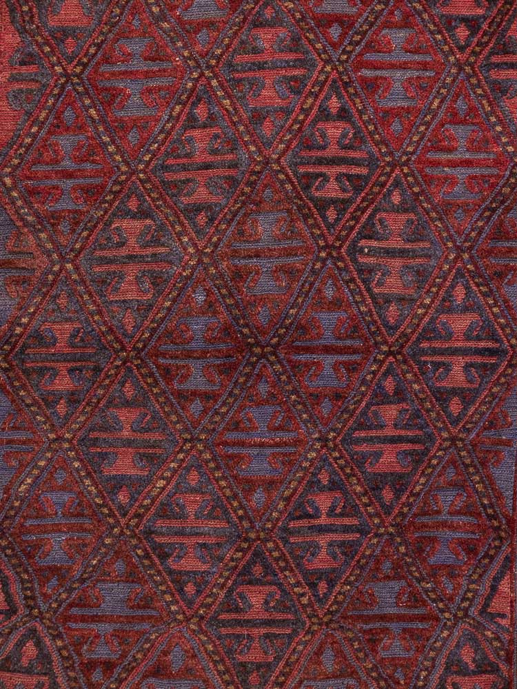 12947 Afghan Moshwani Mixed Weave Rug 115x127cm (3.9 x 4.2ft)