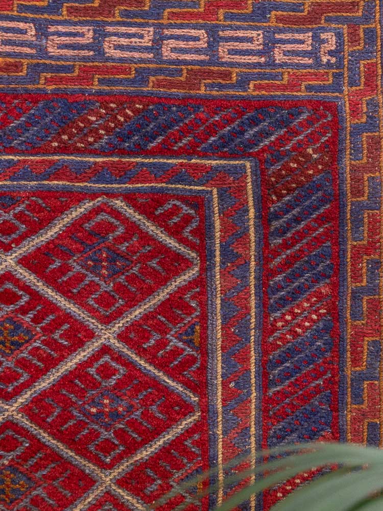 12948 Afghan Moshwani Mixed Weave Rug 112x120cm (3.8 x 3.11ft)