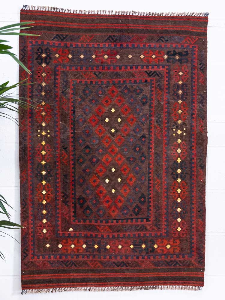 12949 Fine Afghan Ghalmouri Kilim Rug 99x145cm (3.3 x 4.9ft)