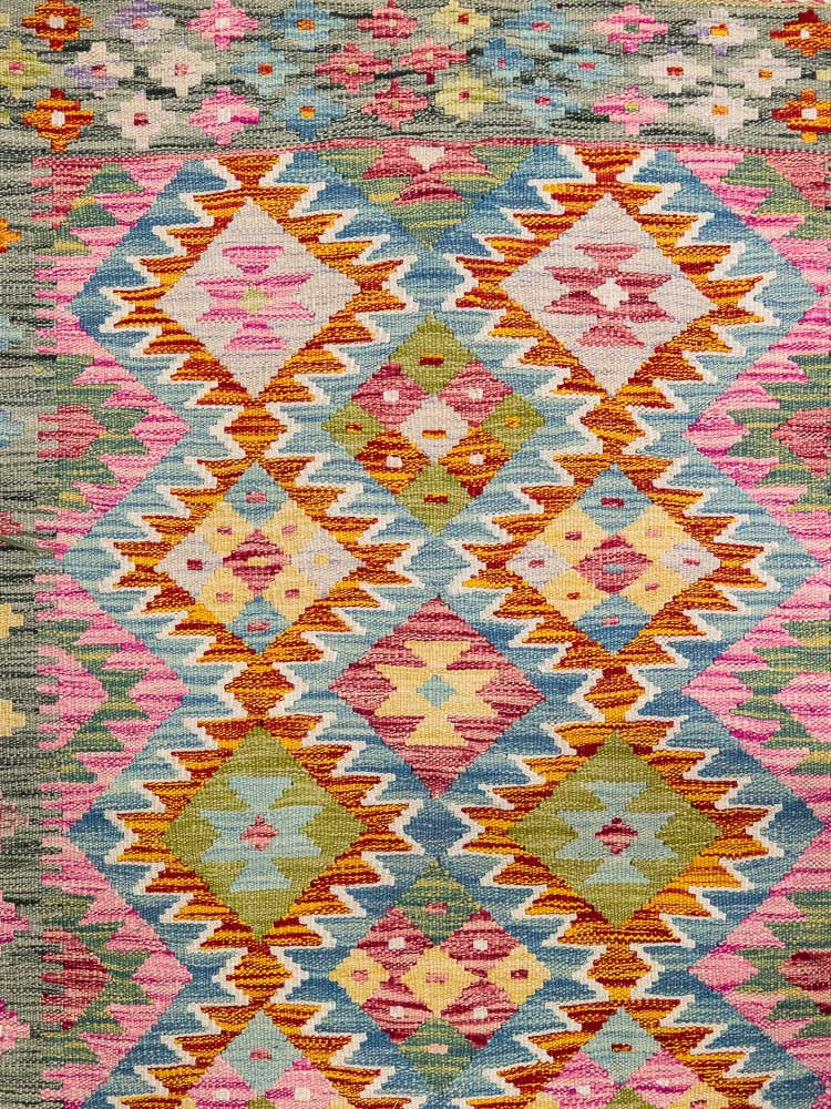 12955 Afghan Vegetable Dyed Kilim Rug 101x157cm (3.3 x 5.1ft)