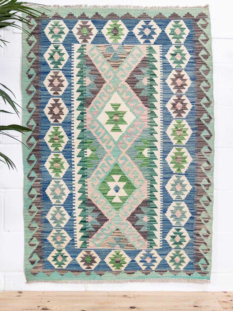 12956 Afghan Vegetable Dyed Kilim Rug 102x146cm (3.4 x 4.9ft)