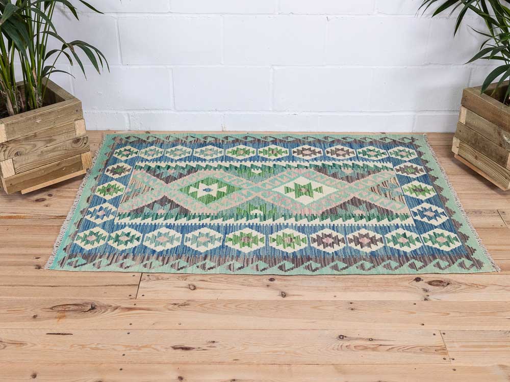 12956 Afghan Vegetable Dyed Kilim Rug 102x146cm (3.4 x 4.9ft)