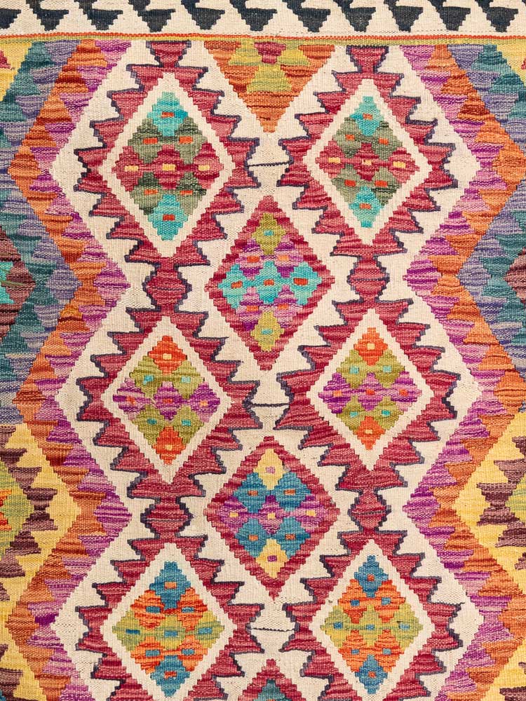 12957 Afghan Vegetable Dyed Kilim Rug 104x151cm (3.5 x 4.11ft)