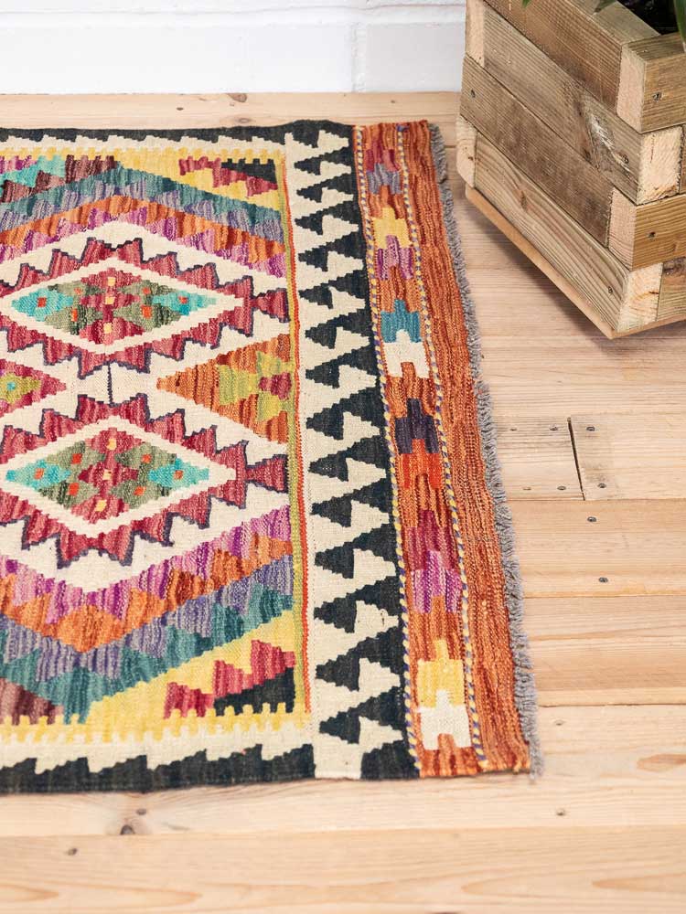 12957 Afghan Vegetable Dyed Kilim Rug 104x151cm (3.5 x 4.11ft)