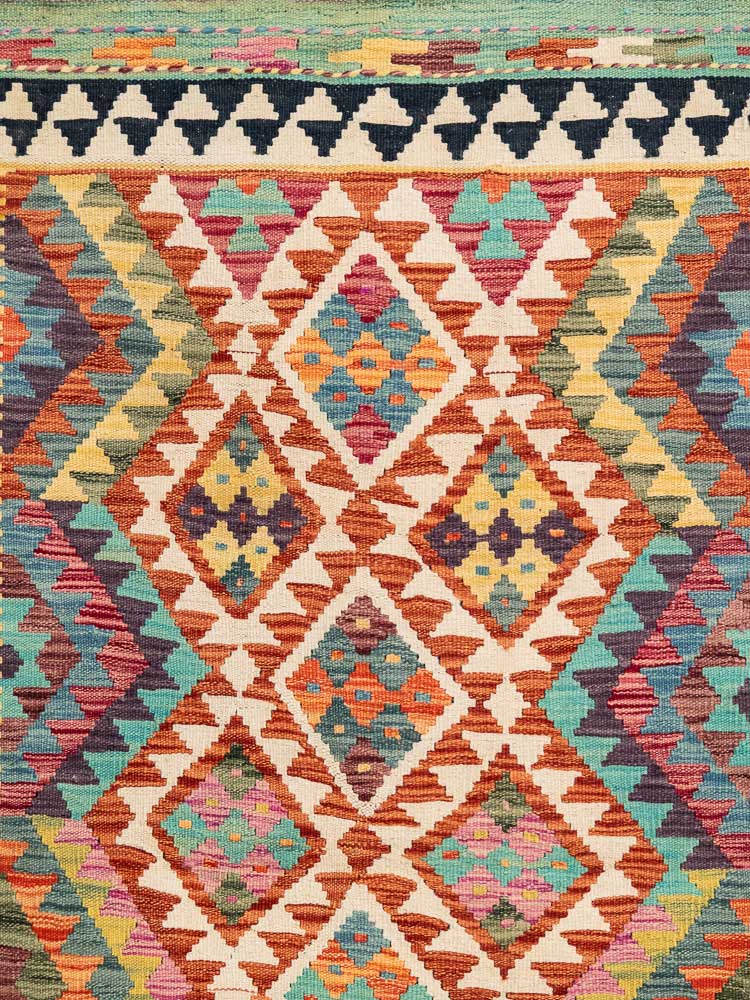 12958 Afghan Vegetable Dyed Kilim Rug 94x162cm (3.1 x 5.3ft)