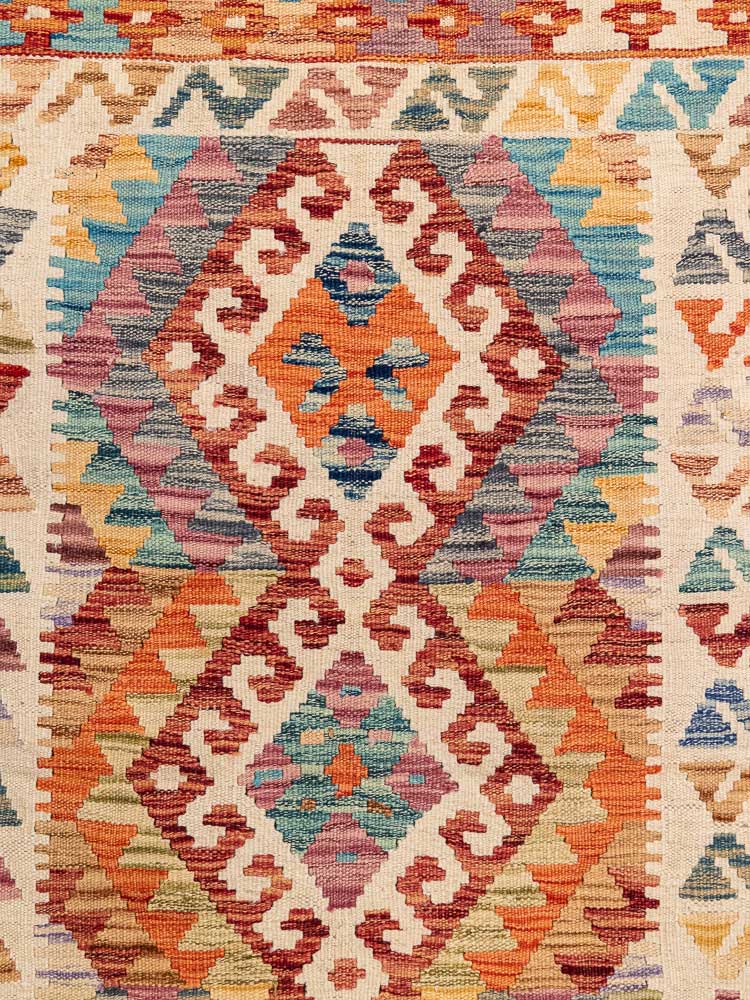 12959 Afghan Vegetable Dyed Kilim Rug 110x147cm (3.7 x 4.10ft)