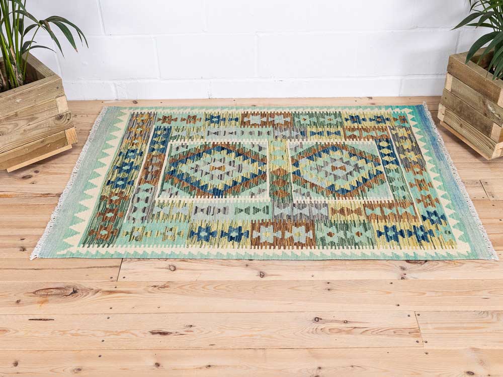 12960 Afghan Vegetable Dyed Kilim Rug 100x147cm (3.3 x 4.10ft)