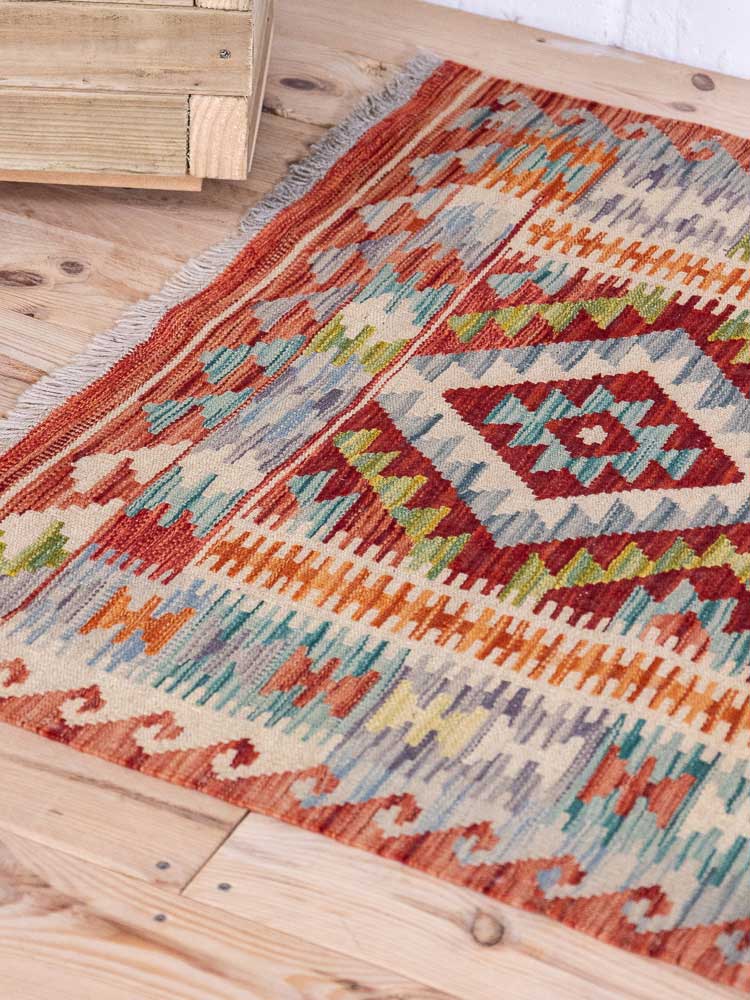 12966 Handwoven Afghan Vegetable Dyed Kilim Rug 102x150cm (3.4 x 4.11ft)