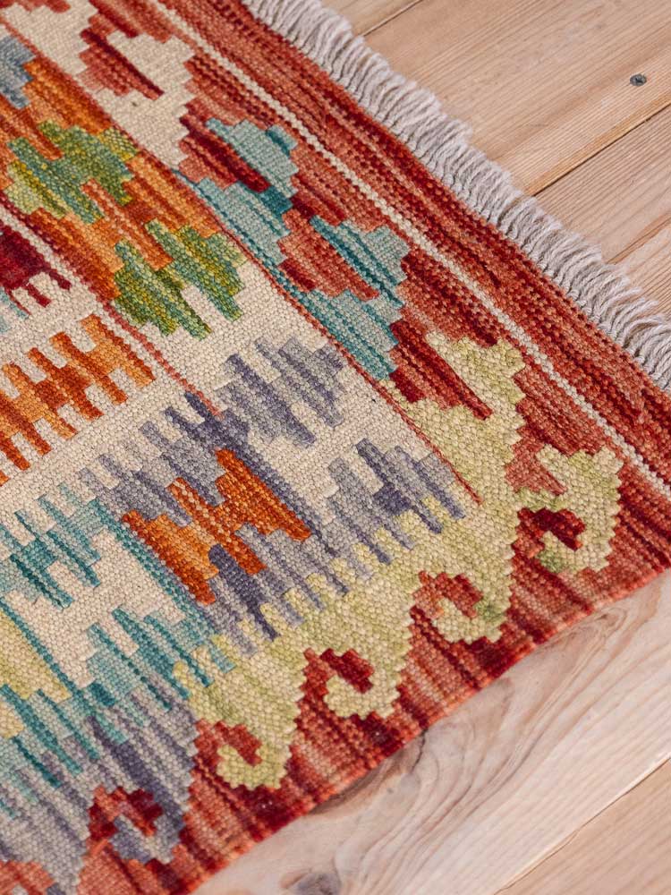 12966 Handwoven Afghan Vegetable Dyed Kilim Rug 102x150cm (3.4 x 4.11ft)