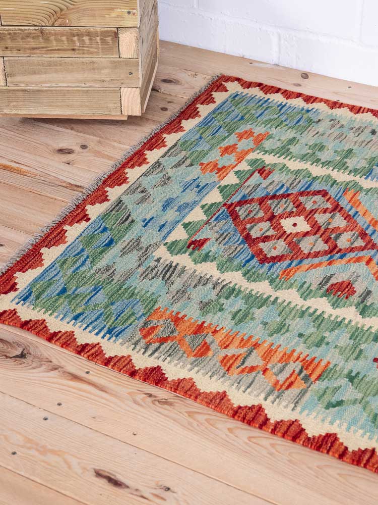 12967 Afghan Vegetable Dyed Handwoven Kilim Rug 106x151cm (3.5 x 4.11ft)