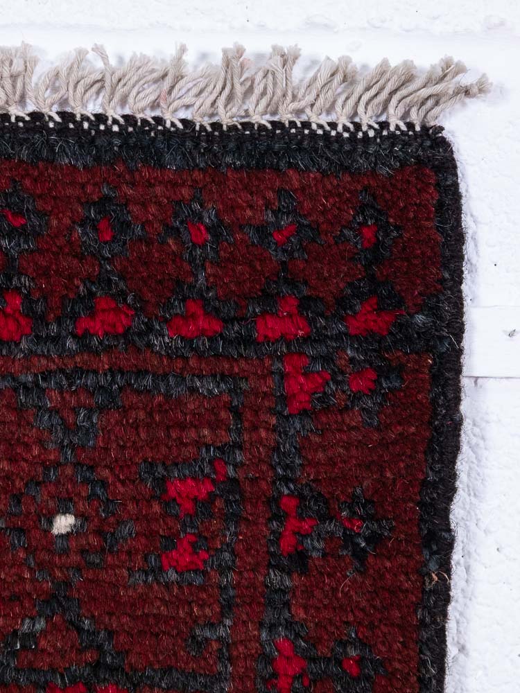 12969 Afghan Red Aq Chah Small Rug 51x63cm (1.8 x 2.0ft)