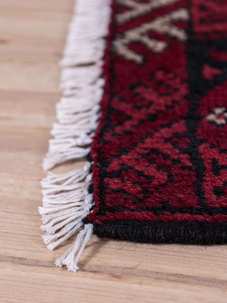 12970 Afghan Red Aq Chah Small Rug 50x62cm (1.7 x 2.0ft)