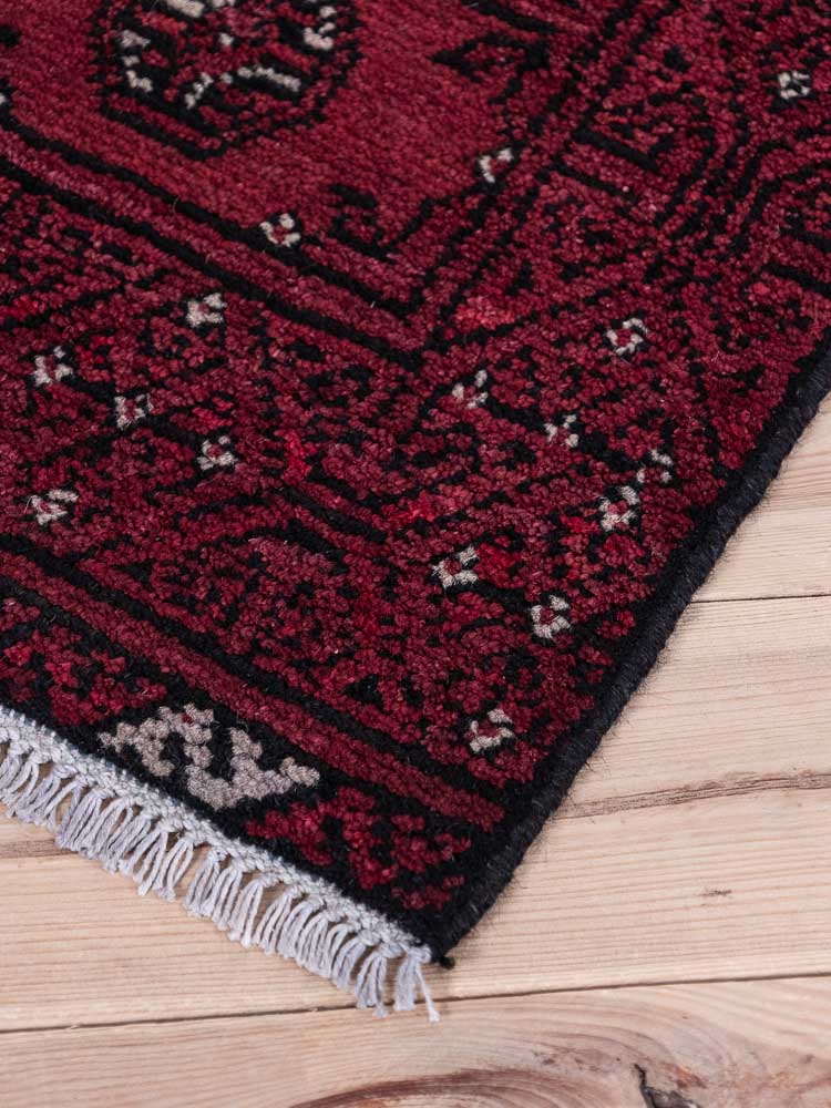 12972 Afghan Red Aq Chah Small Rug 49x65cm (1.7 x 2.1ft)