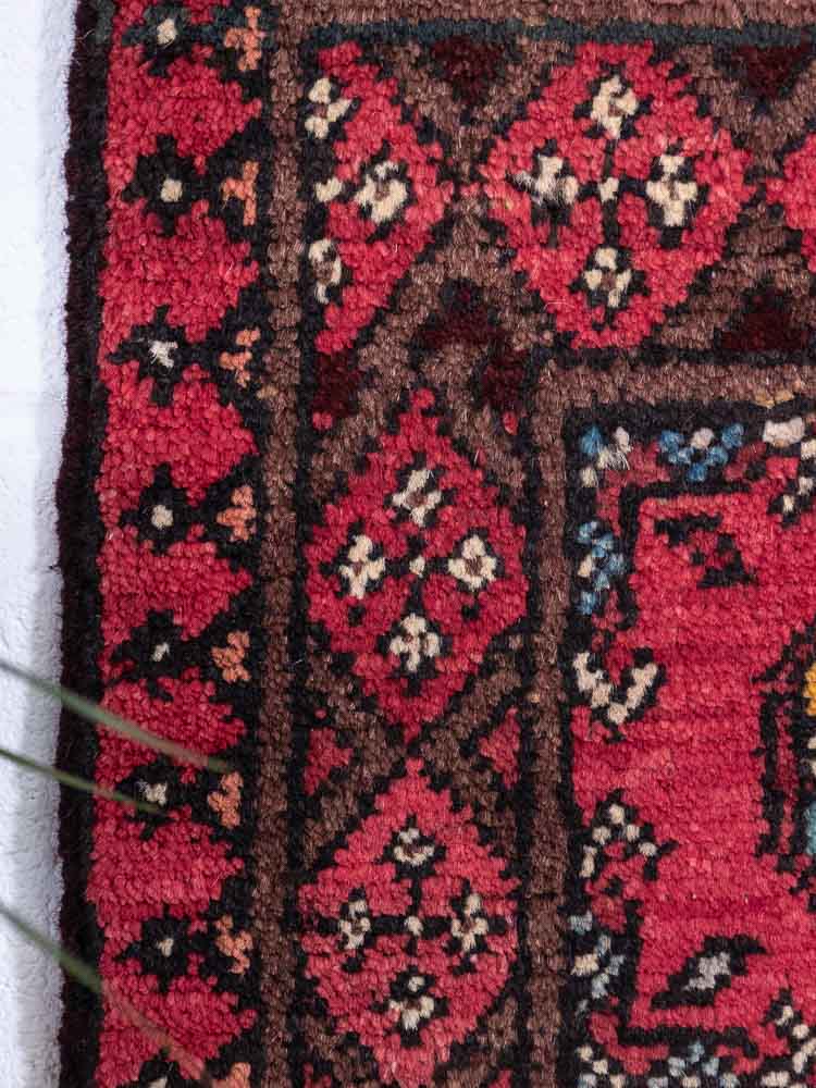 12973 Afghan Red Aq Chah Small Rug 48x74cm (1.7 x 2.5ft)