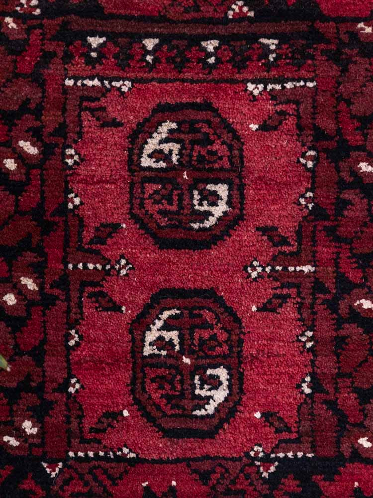 12974 Afghan Red Aq Chah Small Rug 48x74cm (1.7 x 2.4ft)