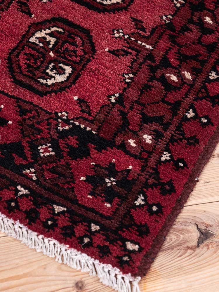 12974 Afghan Red Aq Chah Small Rug 48x74cm (1.7 x 2.4ft)