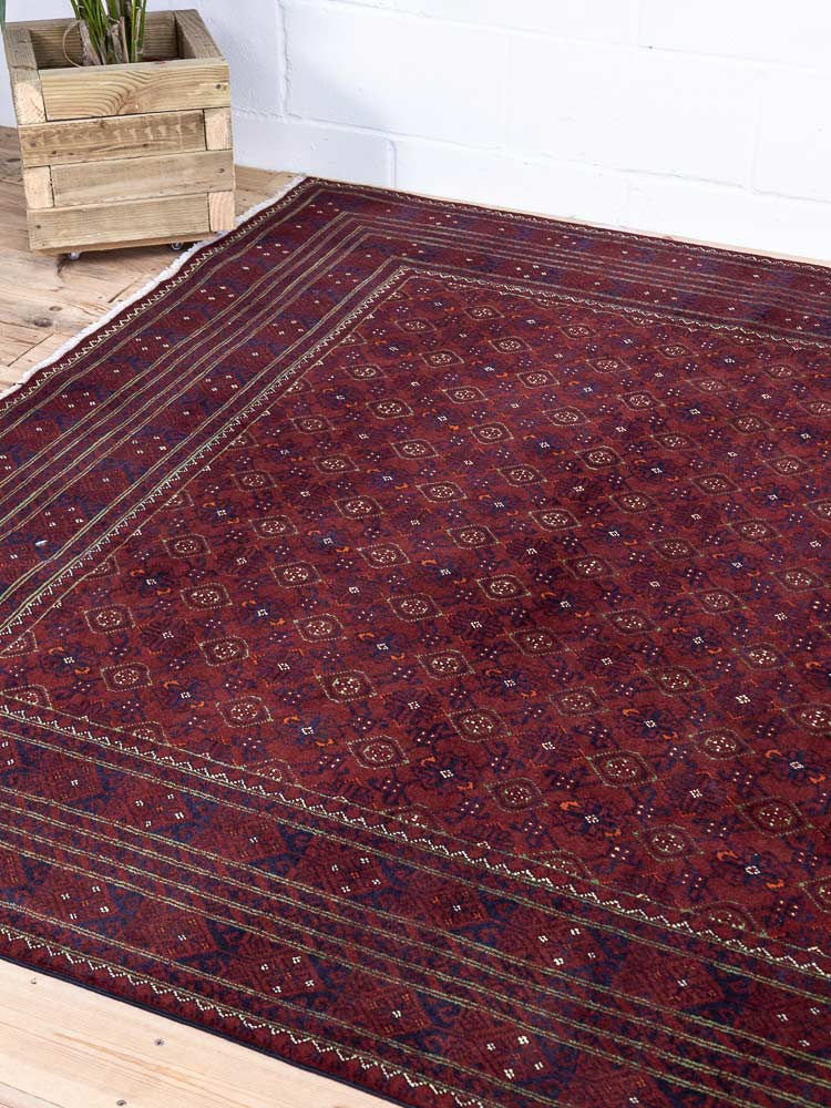 12975 Large Fine Afghan Kunduz Carpet 194x285cm (6.4 x 9.4ft)