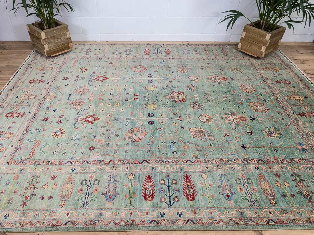 12976 Large Fine Afghan Floral Sultan Carpet 253x308cm (8.3 x 10.1ft)