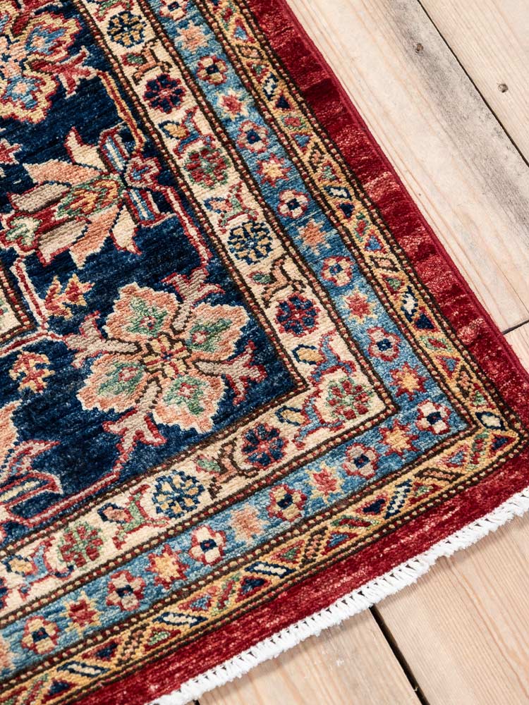 12978 Fine Afghan Super Kazak Hand-knotted Carpet 207x302cm (6.9 x 9.11ft)