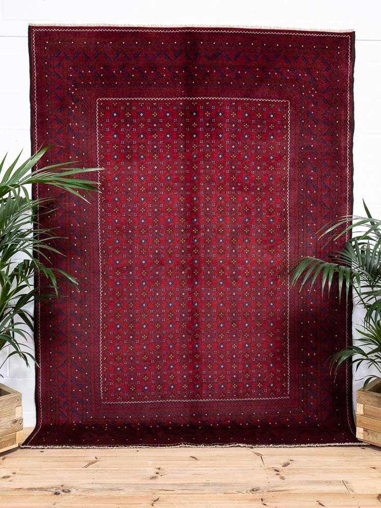 12980 Large Fine Afghan Kunduz Carpet 207x280cm (6.9 x 9.2ft)