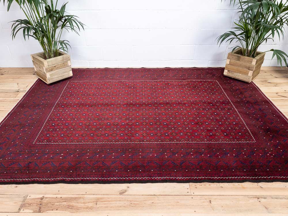 12980 Large Fine Afghan Kunduz Carpet 207x280cm (6.9 x 9.2ft)