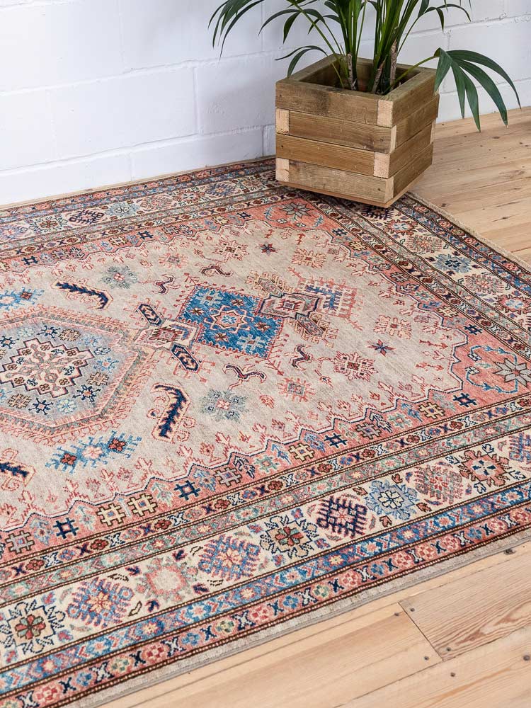 12982 Fine Afghan Super Kazak Hand-knotted Rug 177x244cm (5.9 x 8ft)