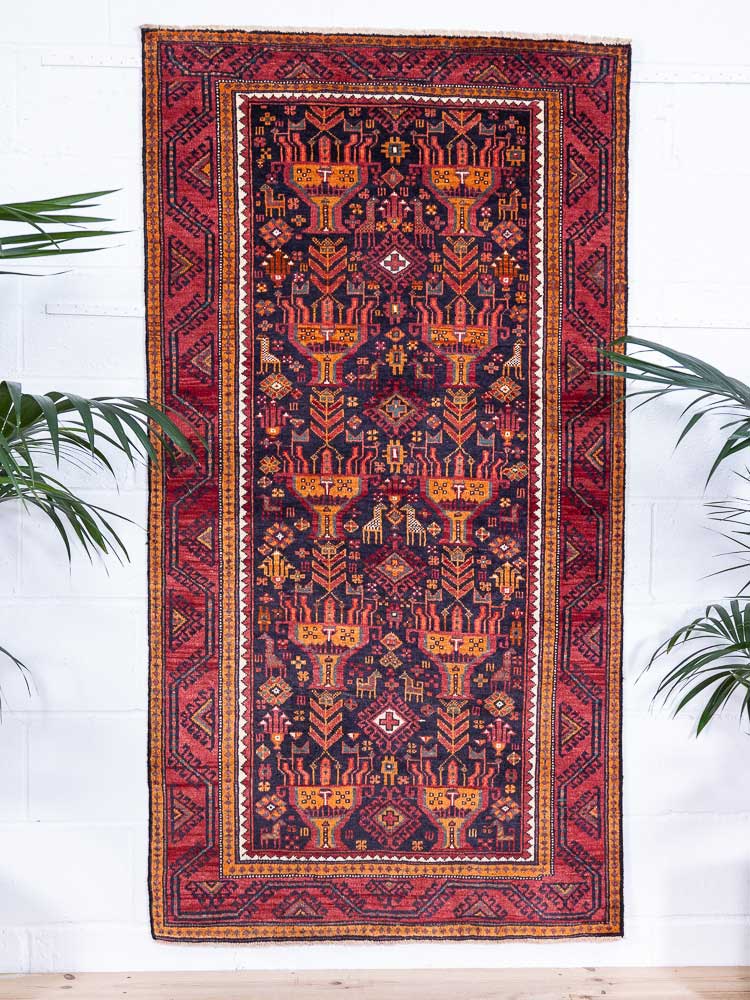 5928 Oriental Mashad Baluch Rug 101x190cm (3.3 x 6.2ft)