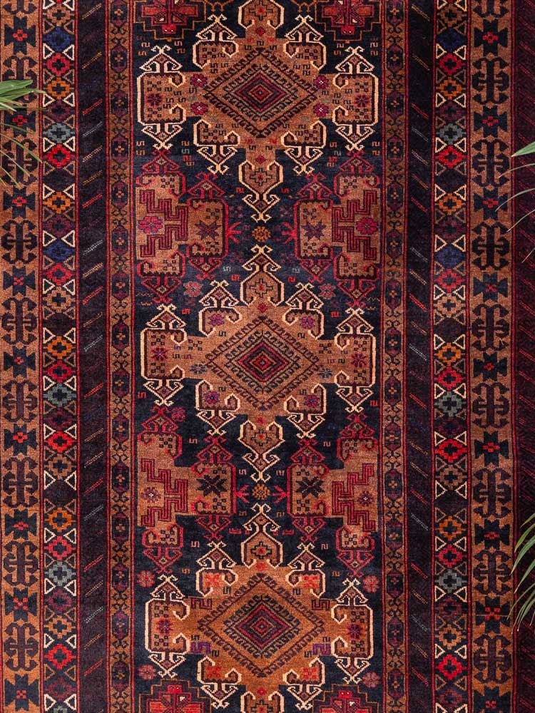 8036 Fine Afghan Herat Baluch Rug 108x201cm (3.6 x 6.7ft)